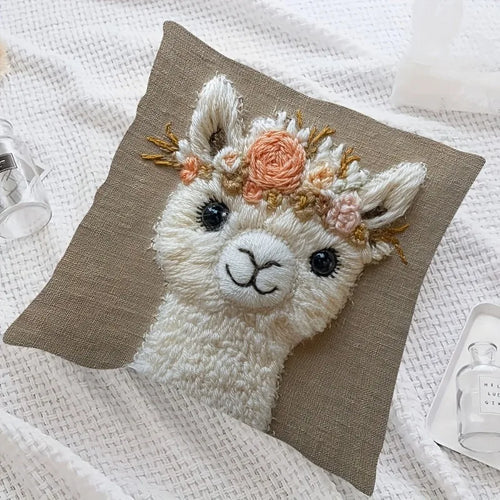 Alpaca Print Cushion Cover | Soft Fabric, Zipper Closure, Cozy Sofa Decor 2