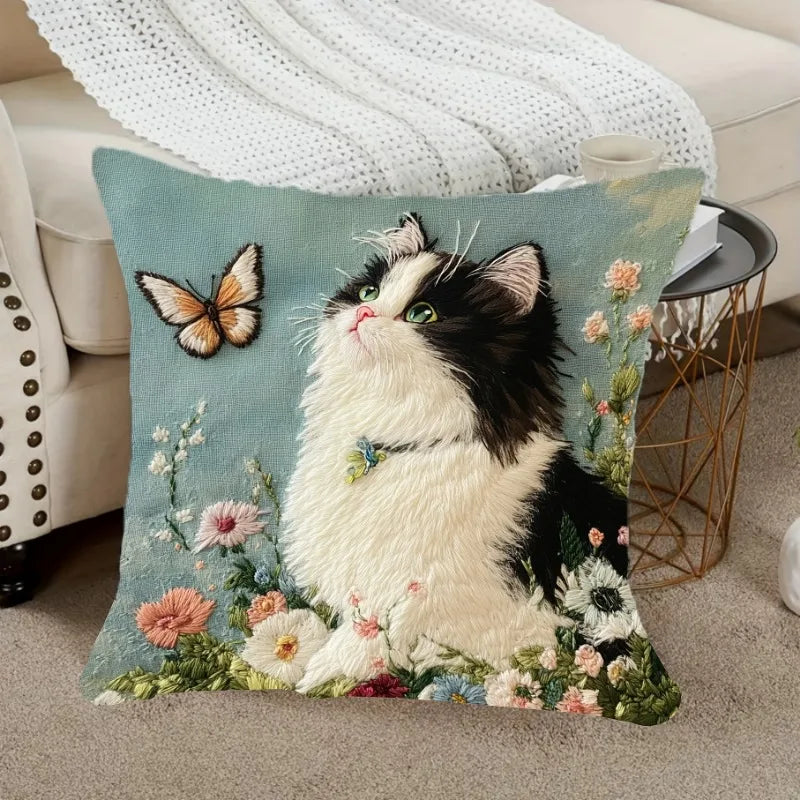 Raggy Cat Cushion Cover | Cozy Zipper Design, Durable Fabric 0