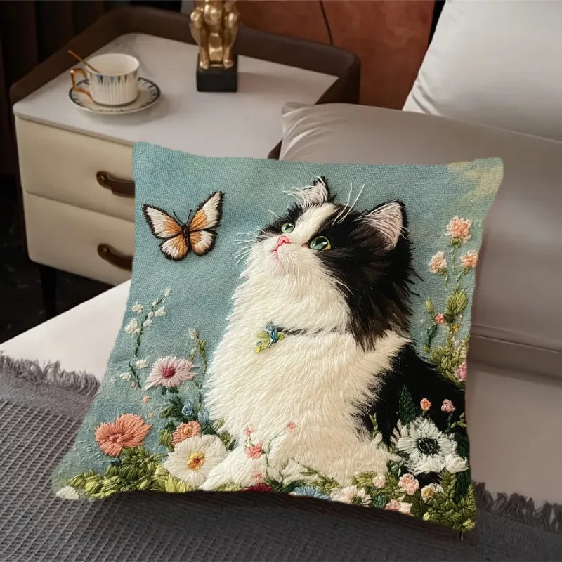 Raggy Cat Cushion Cover | Cozy Zipper Design, Durable Fabric 2