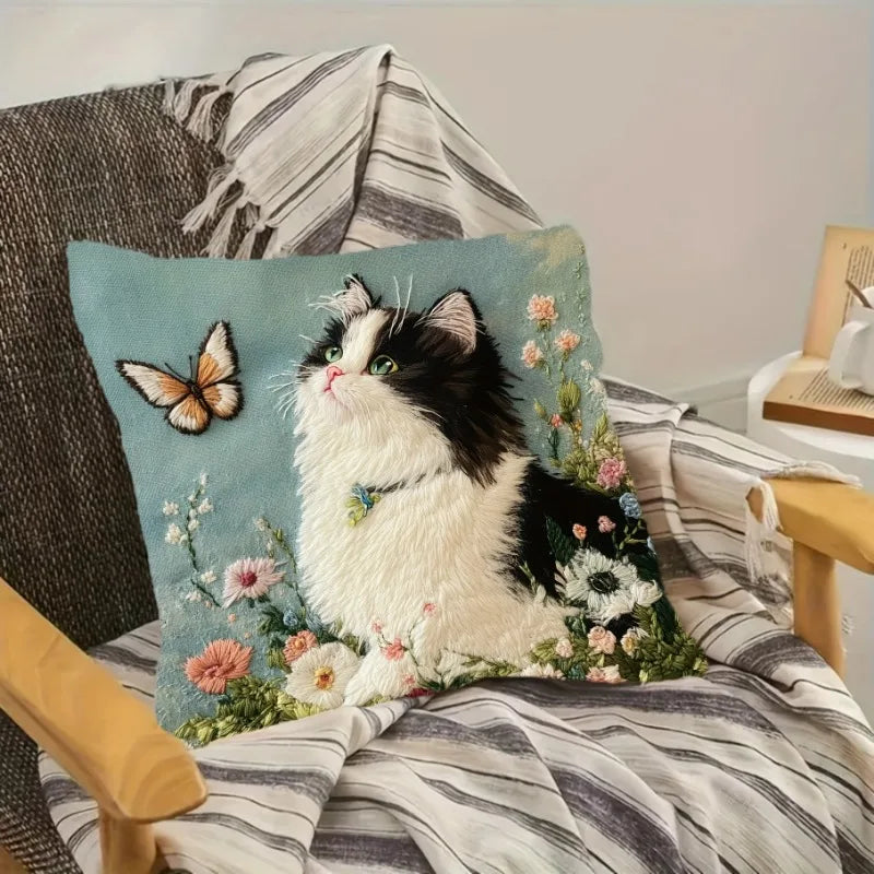 Raggy Cat Cushion Cover | Cozy Zipper Design, Durable Fabric 3