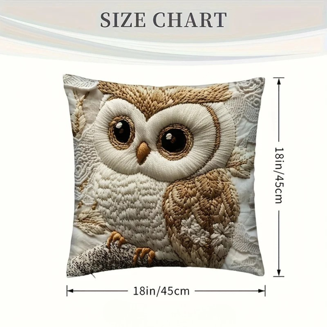 Owl Cozy Pillow | Zipper Closure, Durable Fabric