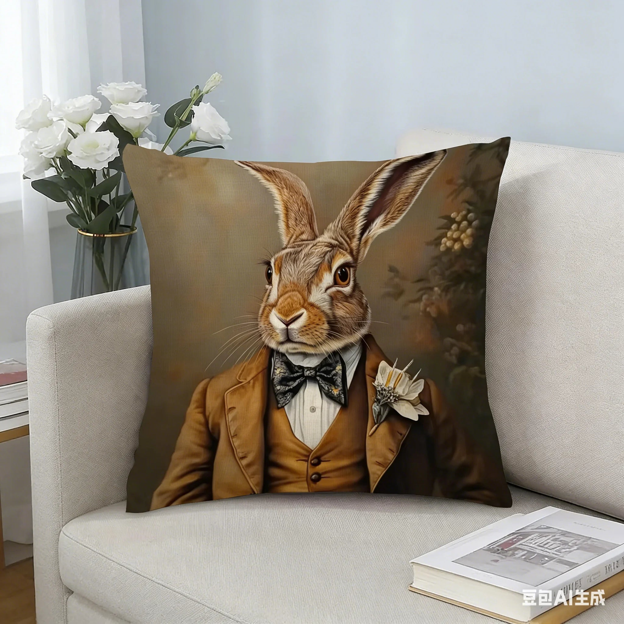 Vera Rabbit Pillow Cover | Double-Sided Plush, Machine Washable 4